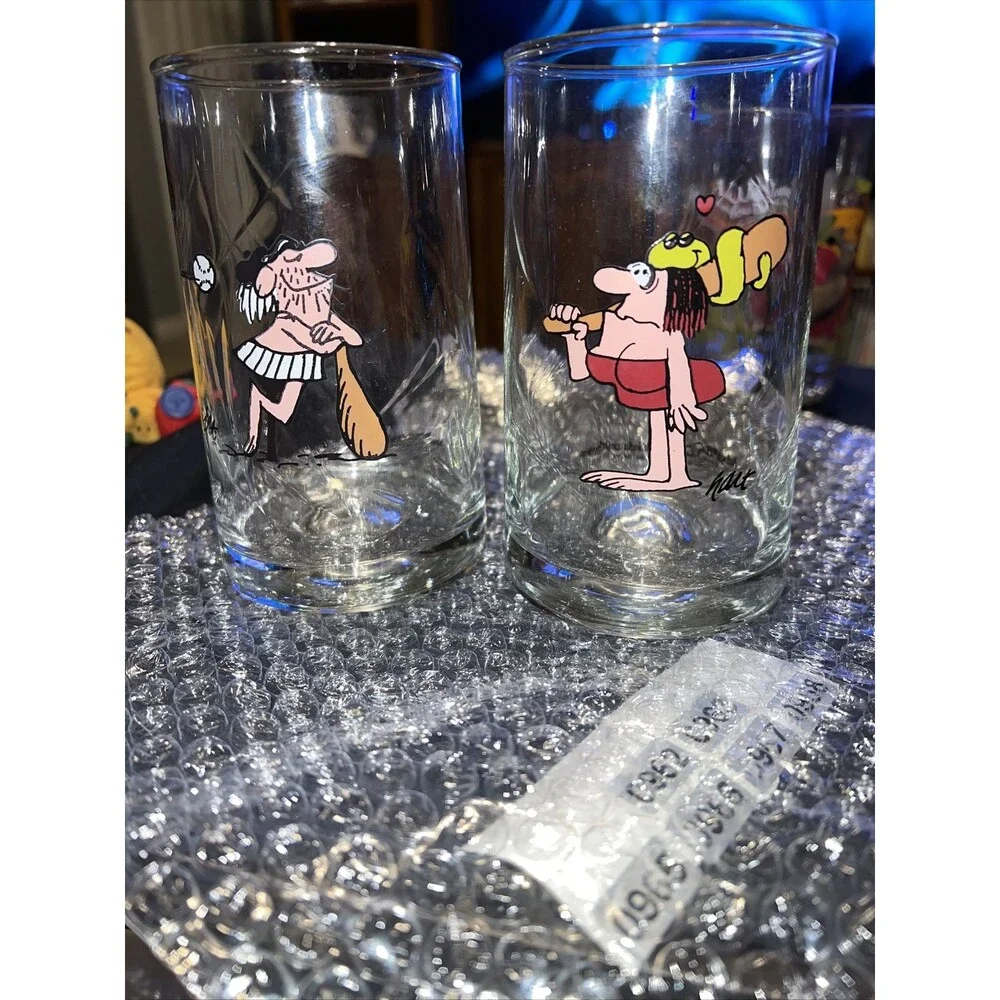 1981 Arby's B.C. Ice Age Collector's Series 2 Glasses New VINTAGE